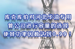 庫克庫伯對河北華油專用管公司進行容量的選擇，使其功率因數(shù)達到0.99！